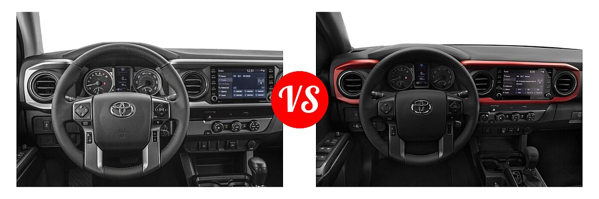 2021 Toyota Tacoma 2WD Pickup SR / SR5 vs. 2022 Toyota Tacoma Pickup TRD Sport - Dashboard Comparison