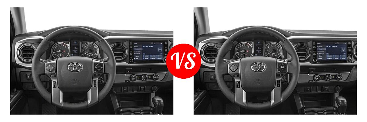 2021 Toyota Tacoma 2WD Pickup SR / SR5 vs. 2022 Toyota Tacoma Pickup SR / SR5 / TRD Sport - Dashboard Comparison