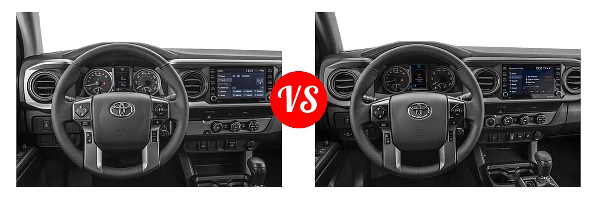 2021 Toyota Tacoma 2WD Pickup SR / SR5 vs. 2022 Toyota Tacoma Pickup TRD Off Road - Dashboard Comparison