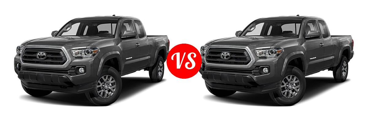 2021 Toyota Tacoma 2WD Pickup SR / SR5 vs. 2022 Toyota Tacoma Pickup SR / SR5 / TRD Sport - Front Left Comparison