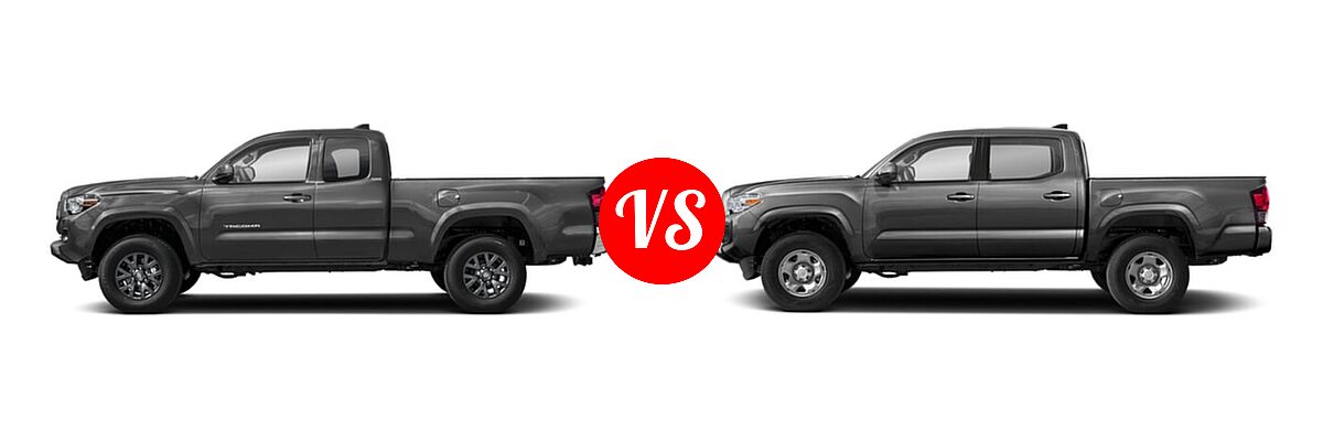 2021 Toyota Tacoma 2WD Pickup SR / SR5 vs. 2022 Toyota Tacoma Pickup Limited / SR - Side Comparison