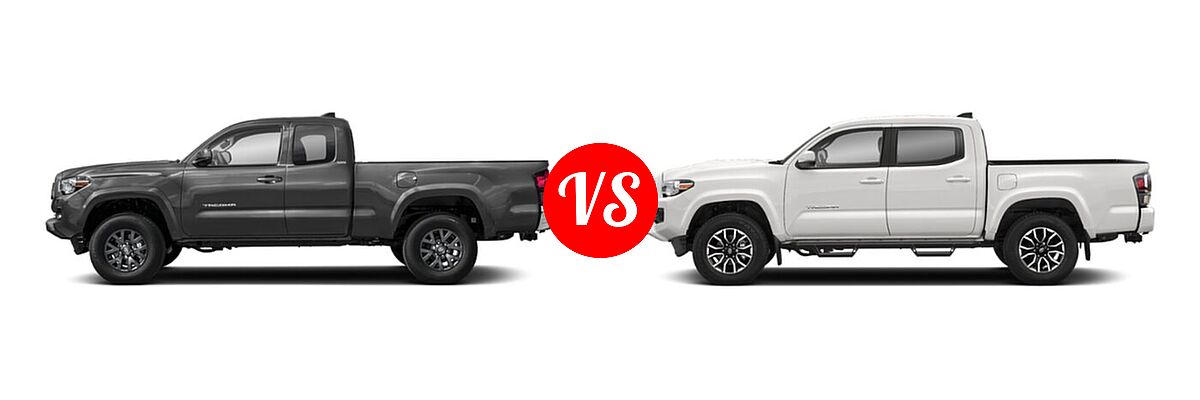 2021 Toyota Tacoma 2WD Pickup SR / SR5 vs. 2022 Toyota Tacoma Pickup TRD Sport - Side Comparison