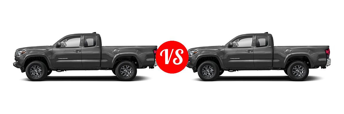 2021 Toyota Tacoma 2WD Pickup SR / SR5 vs. 2022 Toyota Tacoma Pickup SR / SR5 / TRD Sport - Side Comparison