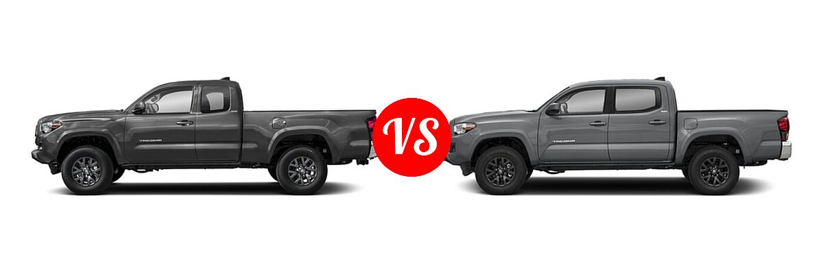 2021 Toyota Tacoma 2WD Pickup SR / SR5 vs. 2022 Toyota Tacoma Pickup SR5 - Side Comparison