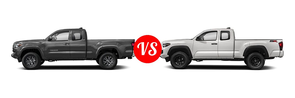 2021 Toyota Tacoma 2WD Pickup SR / SR5 vs. 2022 Toyota Tacoma Pickup SR - Side Comparison