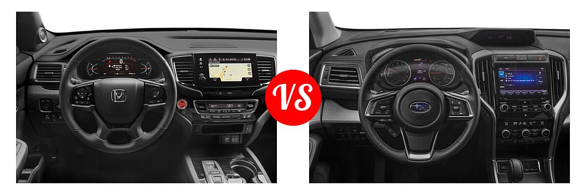 2021 Honda Passport SUV Touring vs. 2021 Subaru Ascent SUV 8-Passenger - Dashboard Comparison
