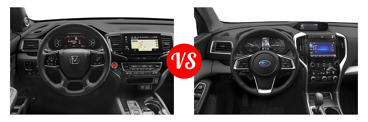 2021 Honda Passport SUV Touring vs. 2021 Subaru Ascent SUV Limited - Dashboard Comparison