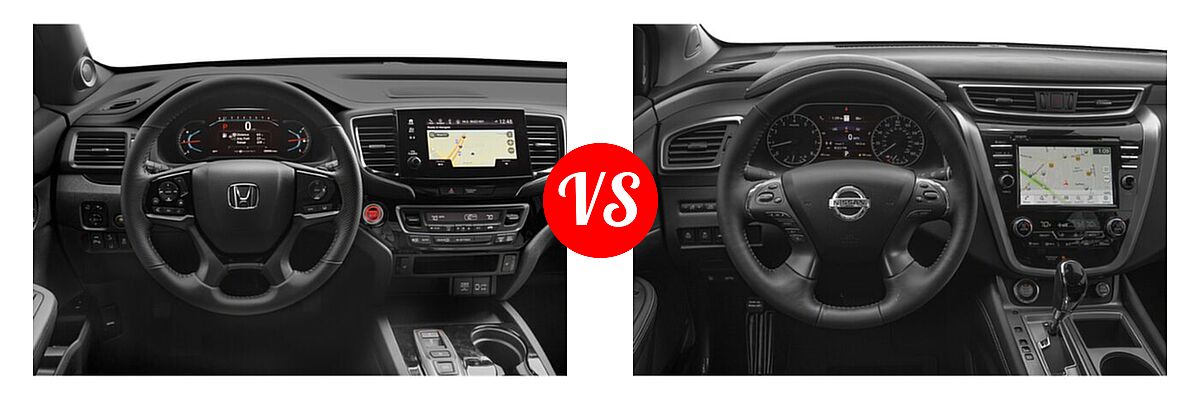 2021 Honda Passport SUV Touring vs. 2021 Nissan Murano SUV Platinum / SL - Dashboard Comparison