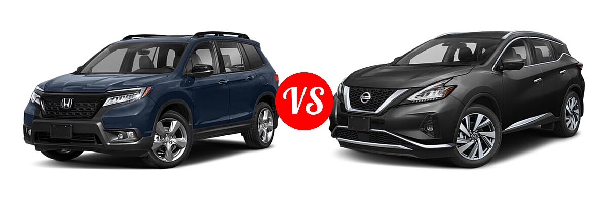 2021 Honda Passport SUV Touring vs. 2021 Nissan Murano SUV Platinum / SL - Front Left Comparison