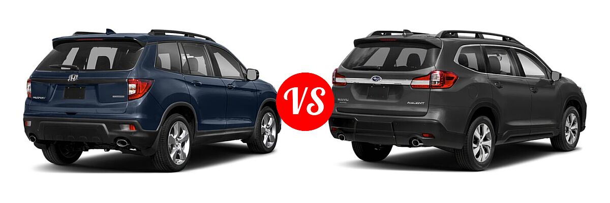 2021 Honda Passport SUV Touring vs. 2021 Subaru Ascent SUV 8-Passenger - Rear Right Comparison