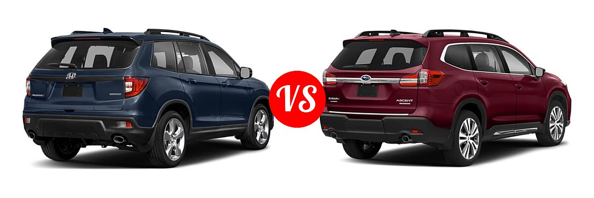 2021 Honda Passport SUV Touring vs. 2021 Subaru Ascent SUV Limited - Rear Right Comparison