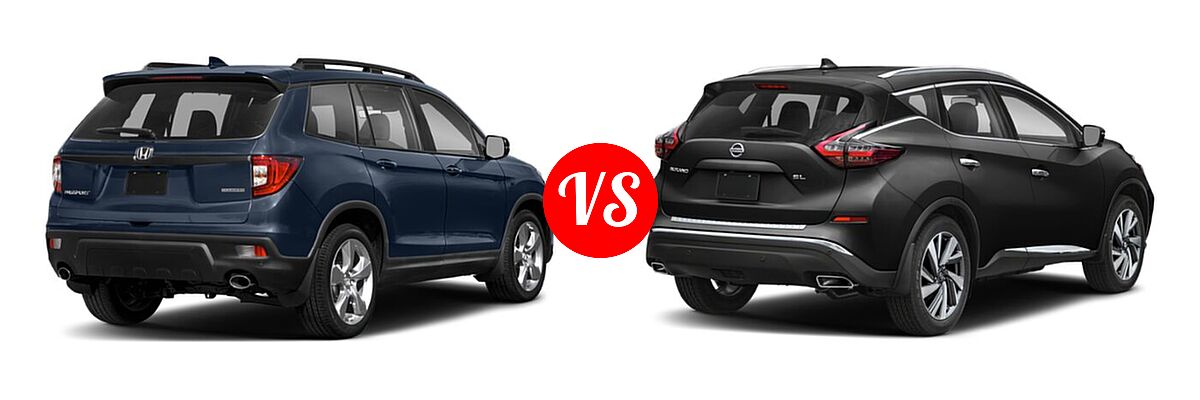 2021 Honda Passport SUV Touring vs. 2021 Nissan Murano SUV Platinum / SL - Rear Right Comparison