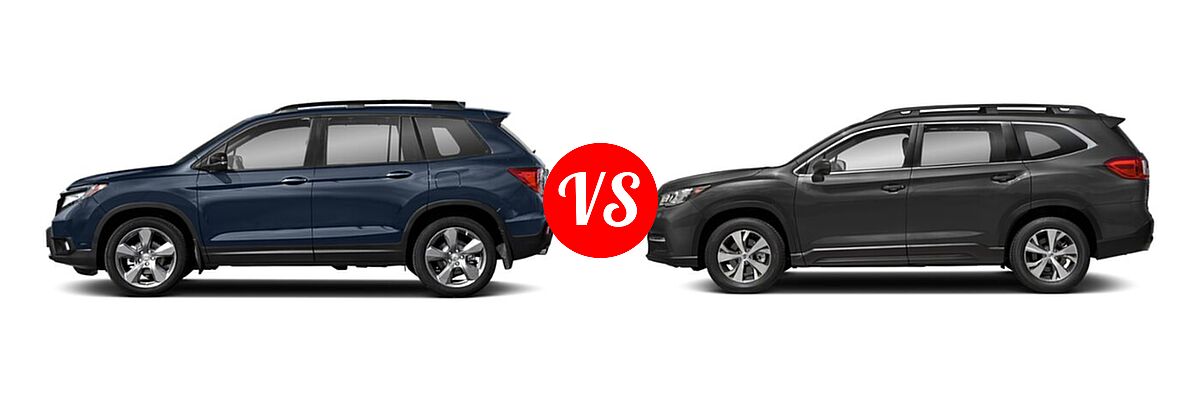 2021 Honda Passport SUV Touring vs. 2021 Subaru Ascent SUV 8-Passenger - Side Comparison