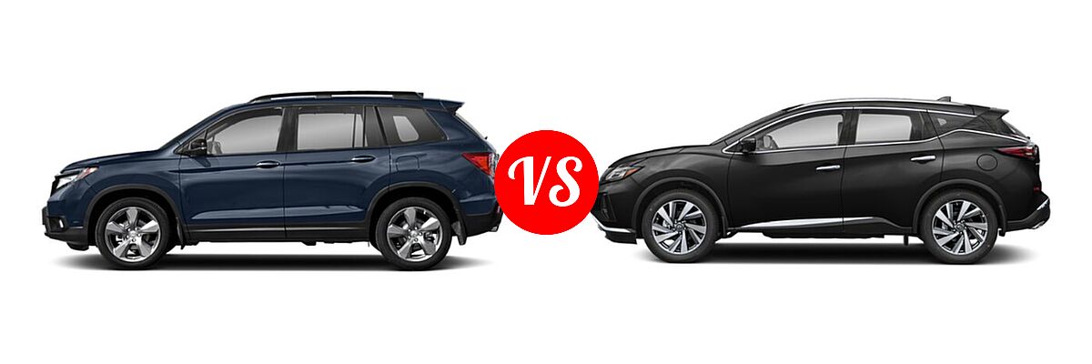 2021 Honda Passport SUV Touring vs. 2021 Nissan Murano SUV Platinum / SL - Side Comparison
