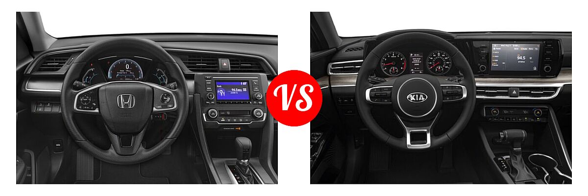 2021 Honda Civic Sedan LX vs. 2021 Kia K5 Sedan EX - Dashboard Comparison