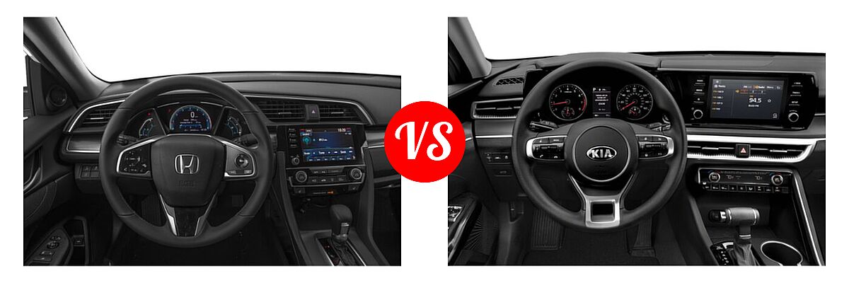 2021 Honda Civic Sedan EX vs. 2021 Kia K5 Sedan GT / LX / LXS - Dashboard Comparison