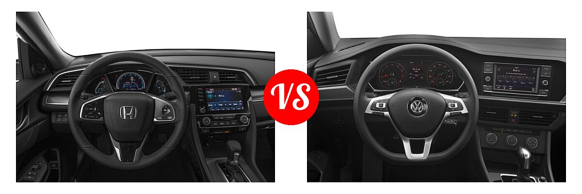 2021 Honda Civic Sedan EX vs. 2021 Volkswagen Jetta Sedan S / SE / SEL / SEL Premium - Dashboard Comparison