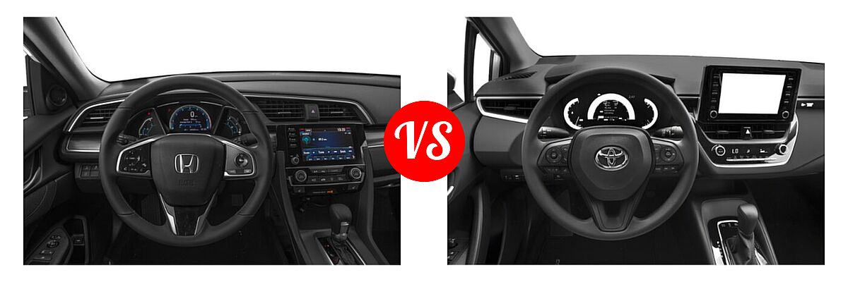 2021 Honda Civic Sedan EX vs. 2021 Toyota Corolla Sedan Hybrid Hybrid LE - Dashboard Comparison