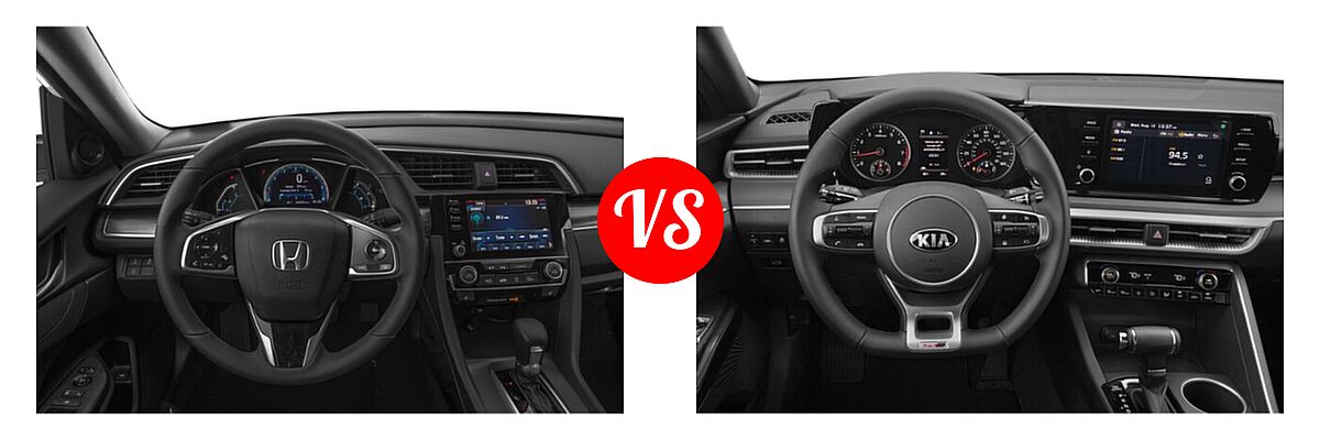 2021 Honda Civic Sedan EX vs. 2021 Kia K5 Sedan GT-Line - Dashboard Comparison
