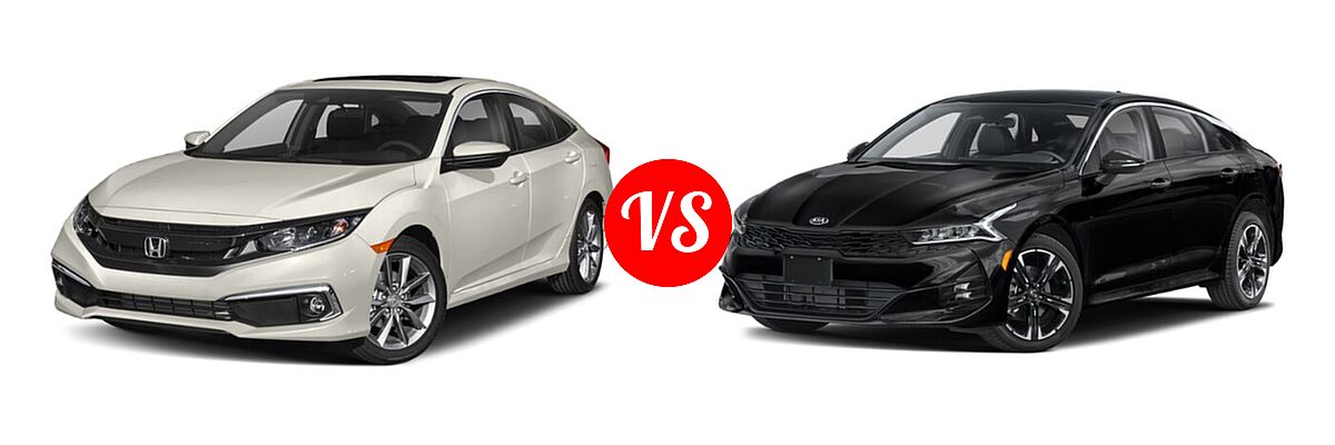 2021 Honda Civic Sedan EX vs. 2021 Kia K5 Sedan GT-Line - Front Left Comparison