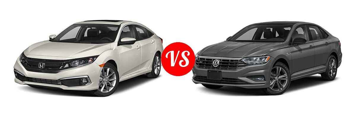 2021 Honda Civic Sedan EX vs. 2021 Volkswagen Jetta Sedan R-Line - Front Left Comparison
