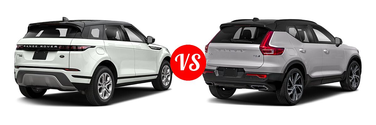 2021 Land Rover Range Rover Evoque SUV S / SE vs. 2019 Volvo XC40 SUV R-Design - Rear Right Comparison