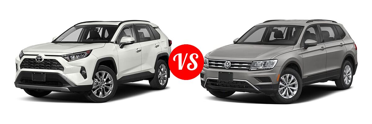 2021 Toyota RAV4 SUV Limited vs. 2021 Volkswagen Tiguan SUV S - Front Left Comparison