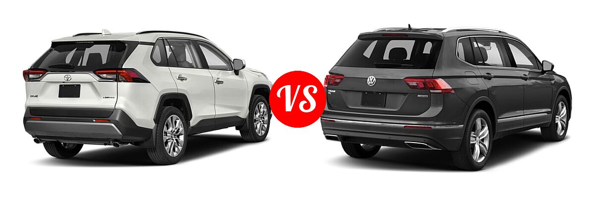 2021 Toyota RAV4 SUV Limited vs. 2021 Volkswagen Tiguan SUV SEL - Rear Right Comparison