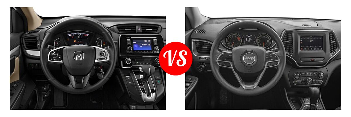 2021 Honda CR-V SUV LX vs. 2021 Jeep Cherokee SUV 80th Anniversary / Altitude / High Altitude / Latitude / Latitude Lux / Latitude Plus / Limited - Dashboard Comparison