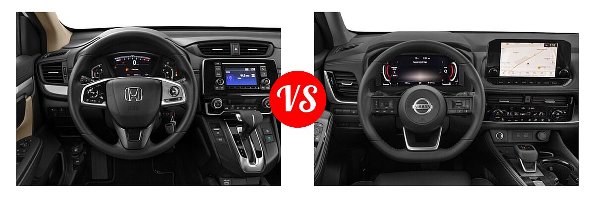 2021 Honda CR-V SUV LX vs. 2021 Nissan Rogue SUV Platinum - Dashboard Comparison