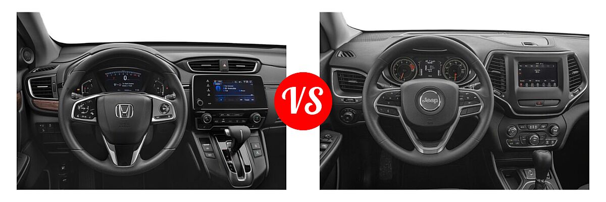 2021 Honda CR-V SUV EX vs. 2021 Jeep Cherokee SUV 80th Anniversary / Altitude / High Altitude / Latitude / Latitude Lux / Latitude Plus / Limited - Dashboard Comparison