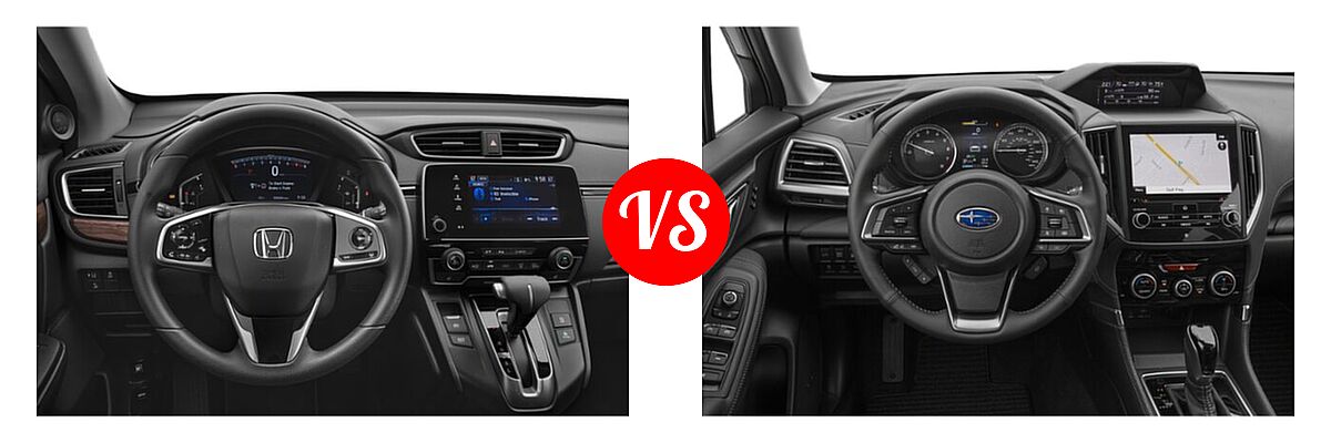 2021 Honda CR-V SUV EX vs. 2021 Subaru Forester SUV Touring - Dashboard Comparison