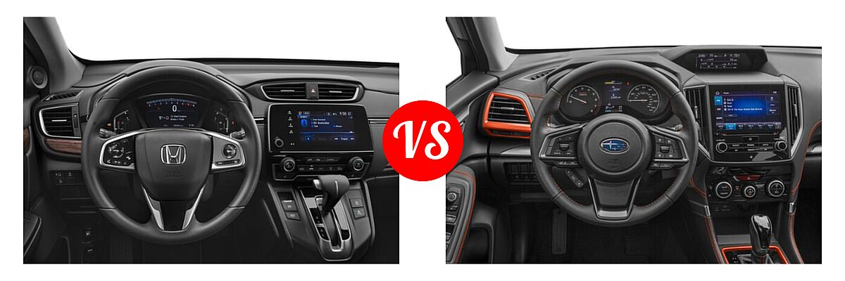 2021 Honda CR-V SUV EX vs. 2021 Subaru Forester SUV Sport - Dashboard Comparison