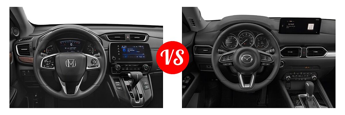 2021 Honda CR-V SUV EX vs. 2021 Mazda CX-5 SUV Touring - Dashboard Comparison