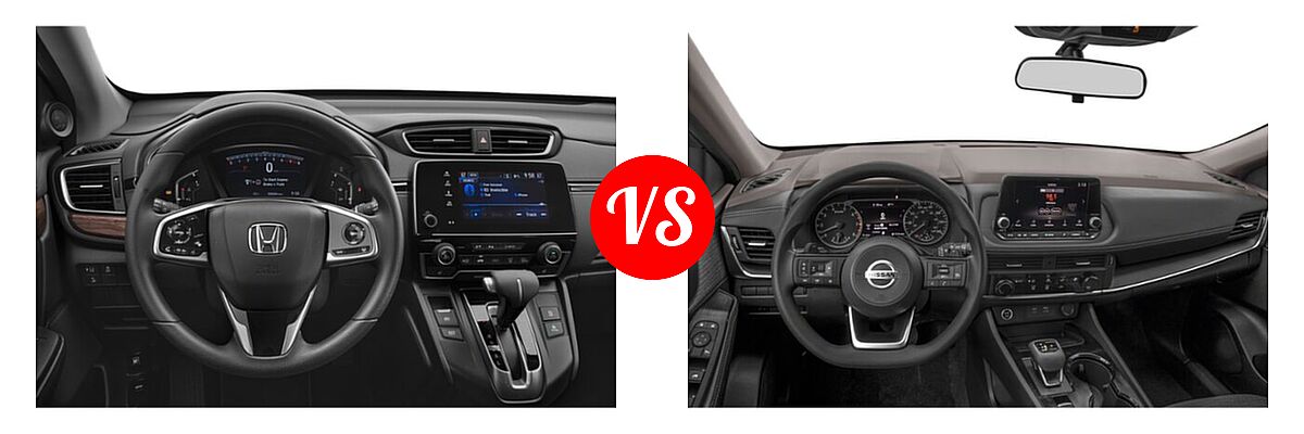 2021 Honda CR-V SUV EX vs. 2021 Nissan Rogue SUV S / SL / SV - Dashboard Comparison