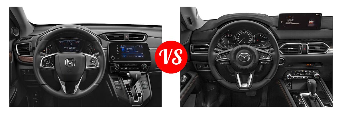 2021 Honda CR-V SUV EX vs. 2021 Mazda CX-5 SUV Grand Touring Reserve - Dashboard Comparison