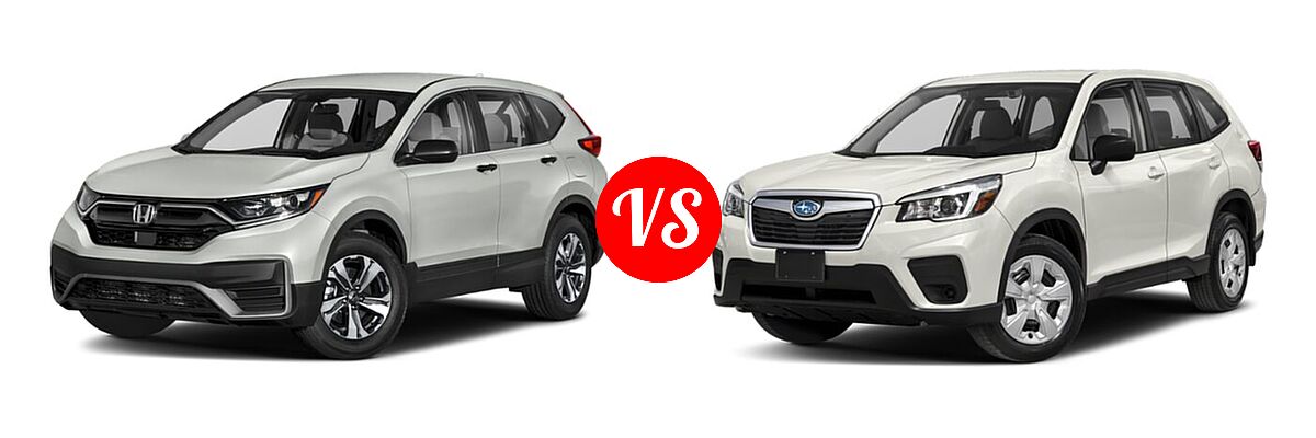 2021 Honda CR-V SUV LX vs. 2021 Subaru Forester SUV CVT / Premium - Front Left Comparison