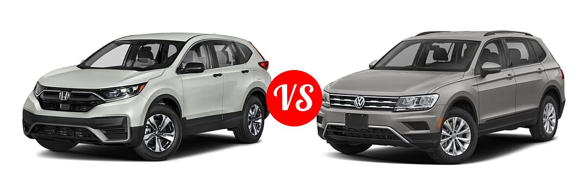 2021 Honda CR-V SUV LX vs. 2021 Volkswagen Tiguan SUV S - Front Left Comparison
