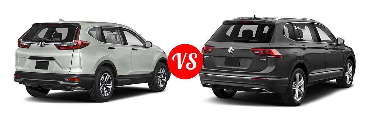 2021 Honda CR-V SUV LX vs. 2021 Volkswagen Tiguan SUV SEL - Rear Right Comparison