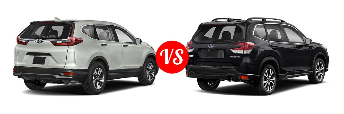 2021 Honda CR-V SUV LX vs. 2021 Subaru Forester SUV Limited - Rear Right Comparison