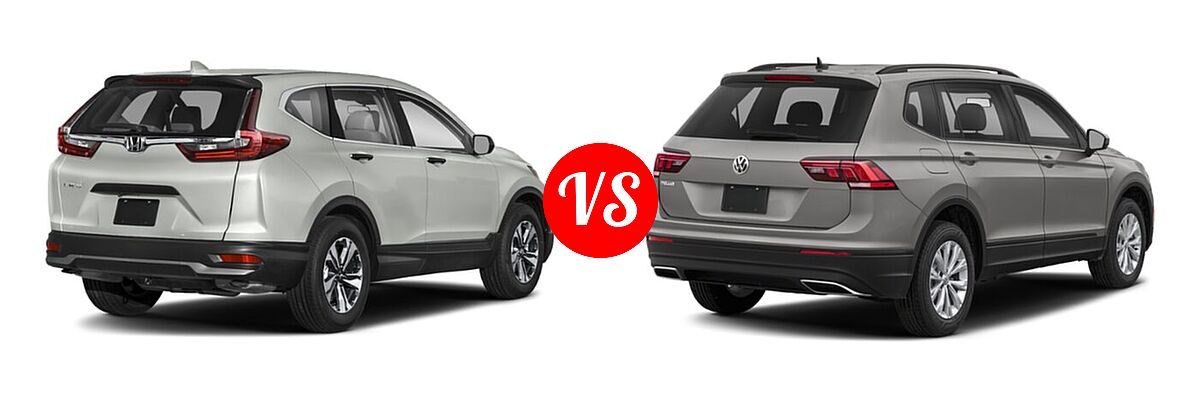 2021 Honda CR-V SUV LX vs. 2021 Volkswagen Tiguan SUV S - Rear Right Comparison