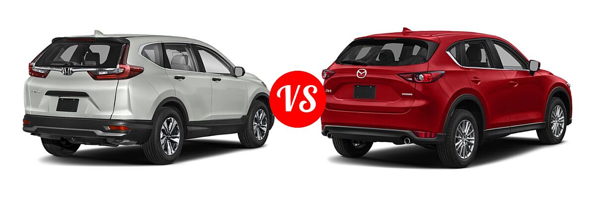 2021 Honda CR-V SUV LX vs. 2021 Mazda CX-5 SUV Sport - Rear Right Comparison