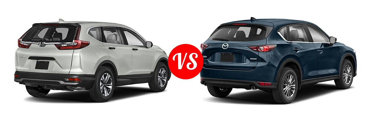 2021 Honda CR-V SUV LX vs. 2021 Mazda CX-5 SUV Touring - Rear Right Comparison