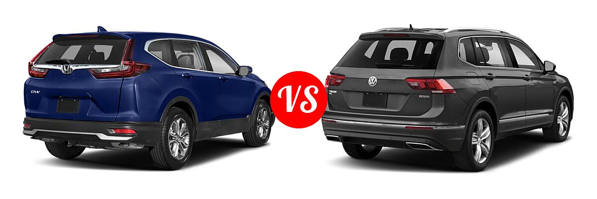 2021 Honda CR-V SUV EX vs. 2021 Volkswagen Tiguan SUV SEL - Rear Right Comparison