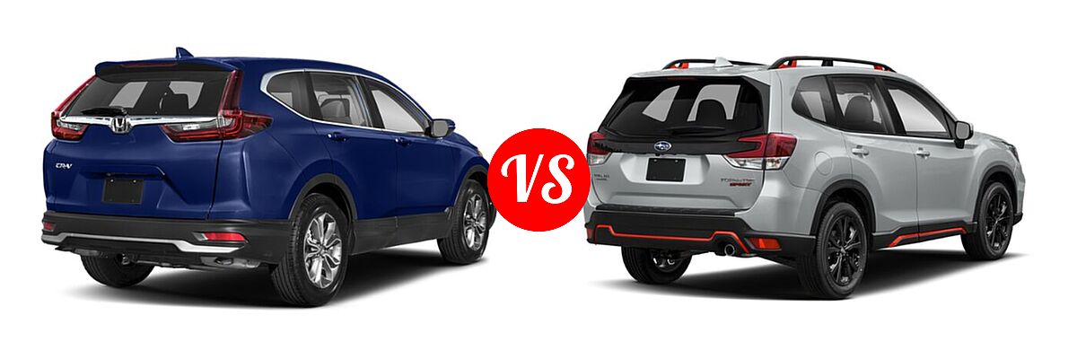 2021 Honda CR-V SUV EX vs. 2021 Subaru Forester SUV Sport - Rear Right Comparison