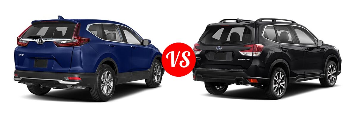 2021 Honda CR-V SUV EX vs. 2021 Subaru Forester SUV Limited - Rear Right Comparison