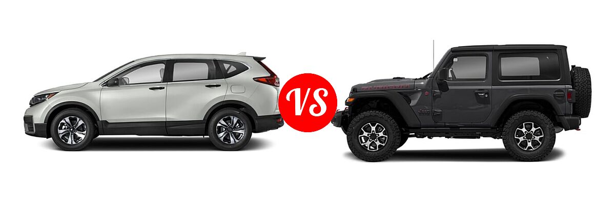 2021 Honda CR-V SUV LX vs. 2021 Jeep Wrangler SUV Rubicon - Side Comparison