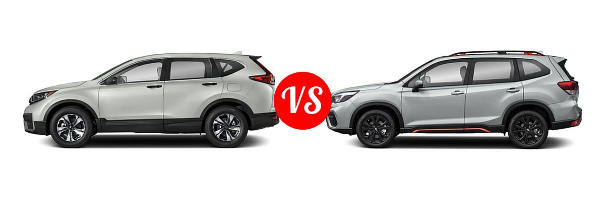 2021 Honda CR-V SUV LX vs. 2021 Subaru Forester SUV Sport - Side Comparison