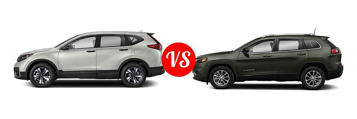 2021 Honda CR-V SUV LX vs. 2021 Jeep Cherokee SUV Freedom - Side Comparison