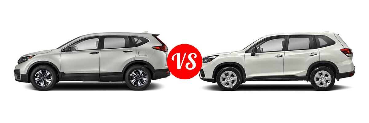 2021 Honda CR-V SUV LX vs. 2021 Subaru Forester SUV CVT / Premium - Side Comparison